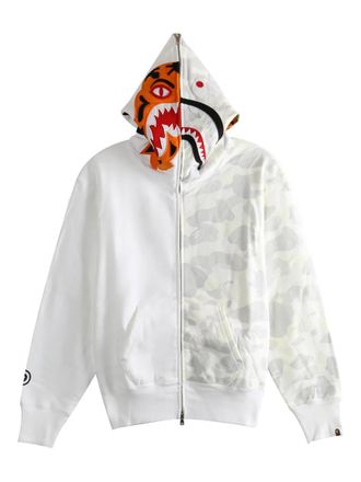 A Bathing Ape tiger camo hooded sweatshirt - Bianco