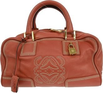 Loewe Amazona Bag Leather Pink Leather Handbag (Pre-Owned)