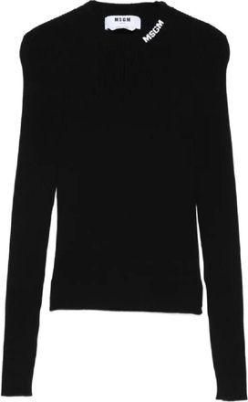 Msgm Maglia - Dames - Ronde hals truien - Zwart - M - Polyester - Truien & Vesten