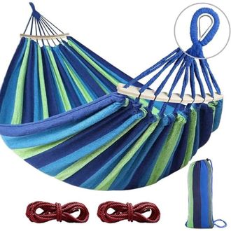 Petits Meubles Hamaca xl algod&oacute;n, poli&eacute;ster, madera azul verde