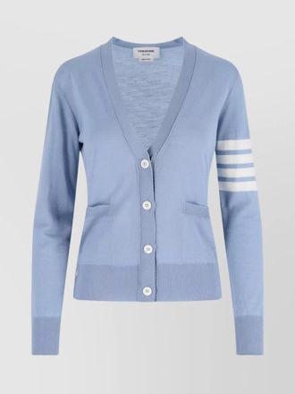 Thom Browne wool v-neck long-sleeve cardigan