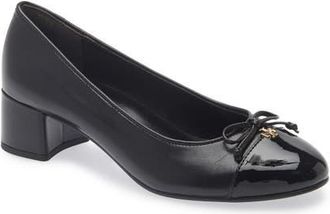 Tory Burch Cap Toe Pump in Perfect Black/perfect Black at Nordstrom, Size 10.5
