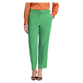 Kocca Straight Trousers, female, Green, Size: 2XL Sophisticated monocolour ankle length trousers