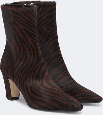 Aeyde Maris printed calf hair ankle boots