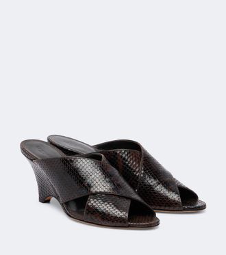 Le Monde Beryl Le Monde B&eacute;ryl Luca snake-effect leather mules