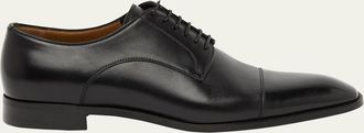 Christian Louboutin Mens Top 5 Leather Derby Shoes with Everlasting Red Sole