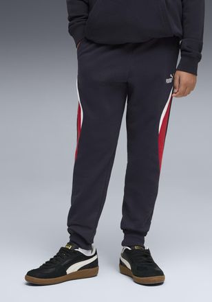 Puma Trainingshose PUMA ESS BLOCK SWEATPANTS TR B, Damen, Gr. 128, N-Gr, new navy, rot, Sweatware, Obermaterial: 68% Baumwolle, 32% Polyester, colorblockin