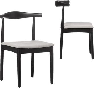 Klast Packs 2 sillas madera negro-gris 50 x 76 cm