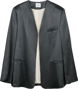 Alysi Grey Viscose-Blend Open Satin Jacket