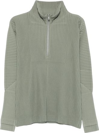 Homme Pliss&eacute; Issey Miyake Geplooide top met rits - Groen