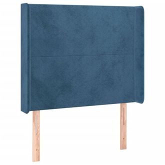 vidaXL Cabecero Con Led De Terciopelo Azul Oscuro 93x16x118/128 Cm Vidaxl