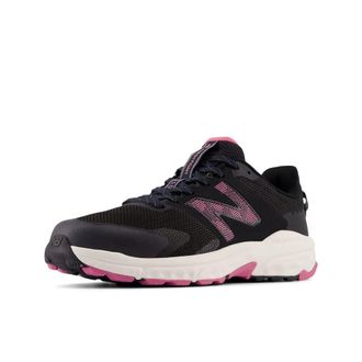 New Balance Womens Fresh Foam 510 V6 Trail Running Shoe, Black/Real Pink/Phantom, 4 UK Wide