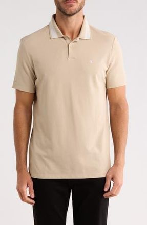 Calvin Klein Jacquard Piqu&eacute; Polo in White Pepper at Nordstrom Rack, Size Xx-Large