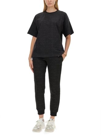 Moschino Womens T-shirt With Logo - Dark Grey Cotton - Size Medium