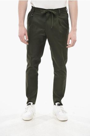 Paolo Pecora BRERA Cotton-Blend Trousers With Elastic Waist And Drawstrin size 48