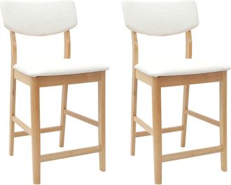 vidaXL Sillas De Comedor 2 Uds. Madera De Caucho S&oacute;lido Natural Vidaxl