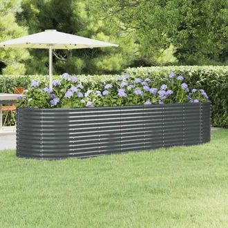vidaXL Jardinera Arriate Acero Galvanizado Antracita 322x100x68cm Vidaxl
