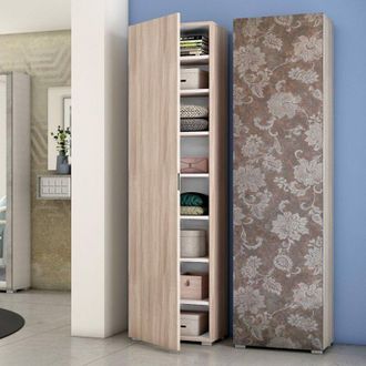 Terraneo Mueble Con Puerta Y Siete Estantes De Olmo