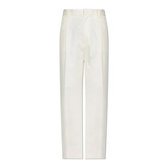 Dsquared2 Wide Trousers, male, Beige, Size: XL Cotton Wide-Leg Trousers