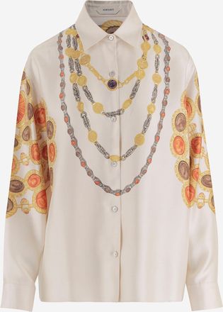 Versace Bedrucktes Versace-Hemd aus Seidentwill
