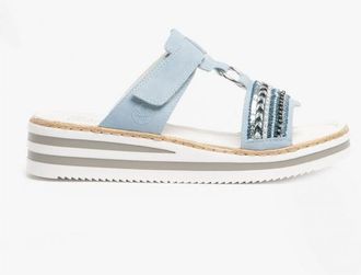 Rieker Womens V02M6-10 Ladies Wedge Sandals Blue - Size UK 6.5