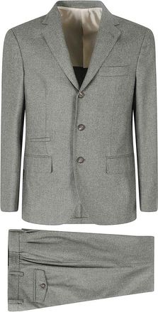 Eleventy Single Breasted Suit - Heren - Business pakken - Groen - XL - Tweed - Kostuums
