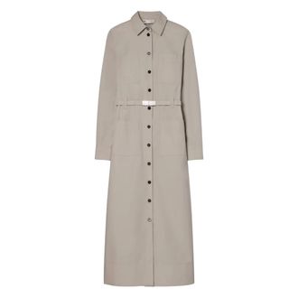 Tory Burch Tory Burch, Shirt Dresses, female, Gray, Size: XS Cotton Camp Dress