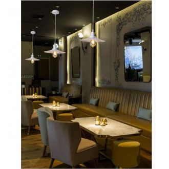 Trade Shop Trade Shop Traesio - Trade Shop - Lampadario A Sospensione Retr&ograve; Design Vintage Struttura In Metallo E27 A42 - Blanco