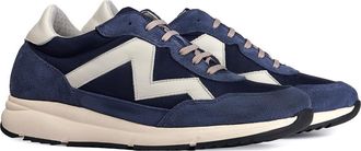 Masaltos Mens Shoes with Height Increasing Height up to 7 cm. Made of leather. Model Chicago, blue, 10.5 UK