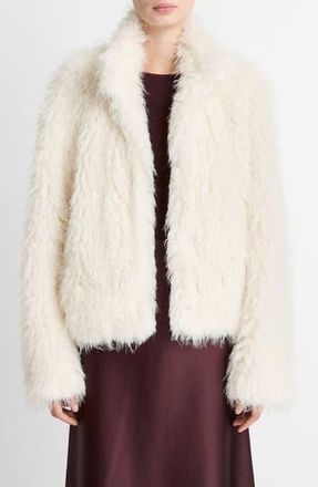 Vince Shaggy Faux Fur Jacket in Light Cream at Nordstrom Rack, Size X-Large