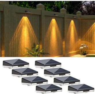 OEM Luces Solares Para Cercas, Paquete De 8 Luces Solares Para Terrazas De Exterior, Ip65, Impermeables, Para Cercas, Terrazas, Porches, Jardines Y Entrad