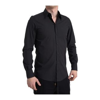 Dolce & Gabbana Camisa de Algod&oacute;n Martini - Shirts - Hombre - Negro - M