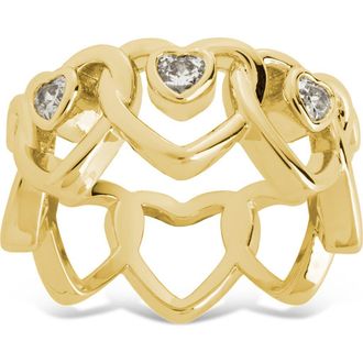 Sterling Forever Kaja Heart Outline Ring in Gold at Nordstrom Rack, Size 8