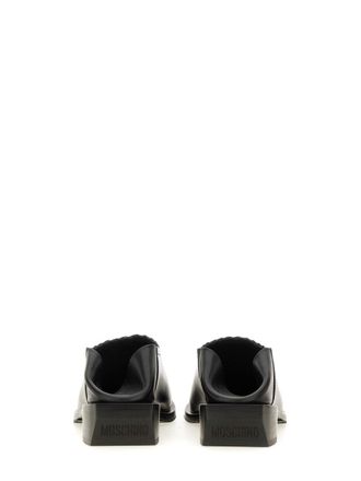 Moschino Cuban Heel Leather Loafer - Black