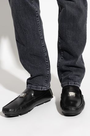 Dolce & Gabbana Leather Moccasins, Mens, Black
