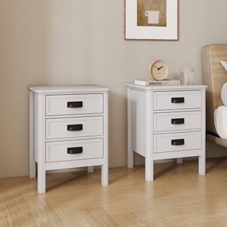 Melody Maison Pair Of 3 Drawer Bedside Tables - Lawrence Ivory Range