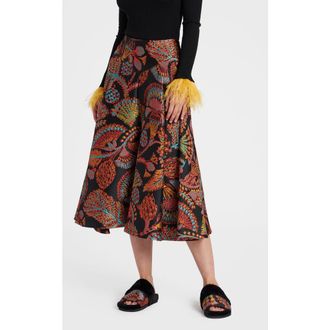 La DoubleJ Milano Skirt Jacquard Sicomore Black at Nordstrom, Size Large