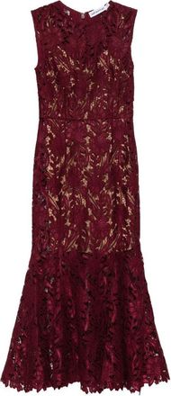 Self Portrait Red Sleeveless Midi Dress