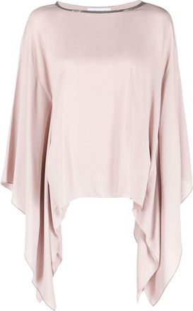 Fabiana Filippi draped-sleeve blouse - women - Acetate/Silk/Eco Brass - 40 - Pink