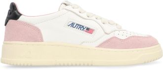 Autry Womens Leather Sneakers With Contrasting Heel White Cow Hide Trainers