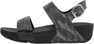 FitFlop Womens Lulu Glitz Back-Strap Sandals In All Black
