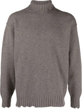 Isabel Benenato Taupe Cashmere-Wool Sweater