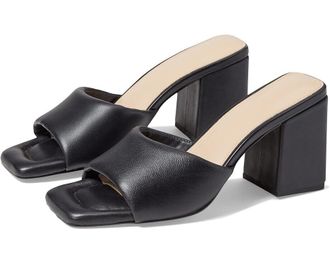 Farylrobin Womens Faryl by Farylrobin Zoey Sandals Black Leather Block Heel KHD787