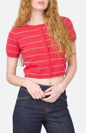 Blu Pepper Short Sleeve Cardigan in Red at Nordstrom Rack, Size Medium