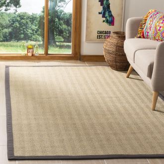 Safavieh Natural Fiber Machine Made Area rug, Natural / Grey Solid / Tonal Style Easy Care