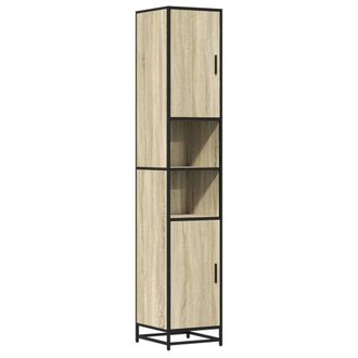 Berkfield Home Bathroom Cabinet Sonoma Oak 35x37.5x188.5 cm Engineered Wood & Metal in Light Brown
