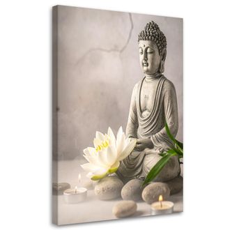 Feeby Cuadro En Lienzo, Piedras De Buda Spa Zen, 70x100