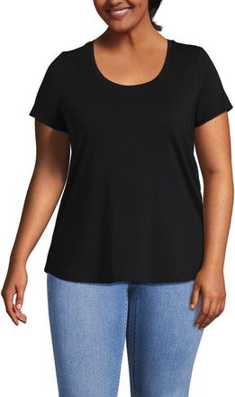 Lands End Lightweight Jersey T-shirt in Black at Nordstrom, Size 1X