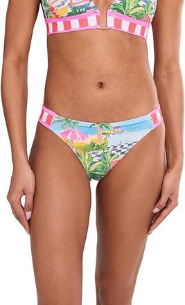 BECCA by Rebecca Virtue Miami Beach Adela Reversible Hipster Bottom Womens Swimwear : XS, Nylon/Seersucker