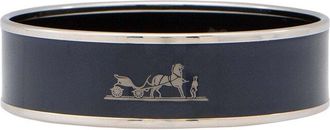 Herm&egrave;s Printed Enamel Wide Bangle (Authentic Pre-Loved)